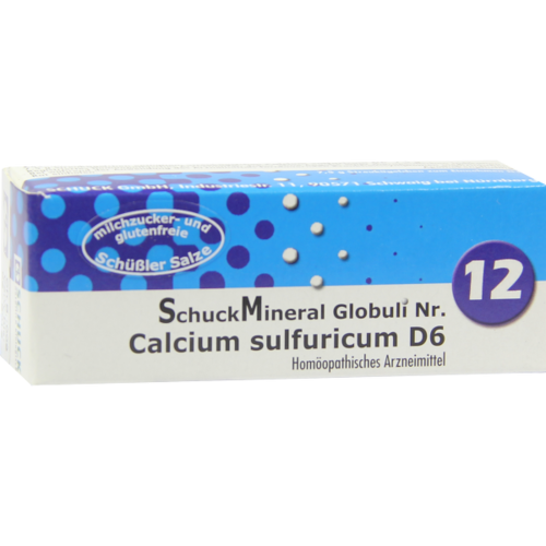 Verpackungsbild(Packshot) von SCHUCKMINERAL Globuli 12 Calcium sulfuricum D6