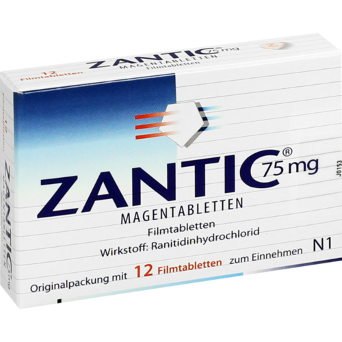 Verpackungsbild(Packshot) von ZANTIC 75 mg Magentabletten