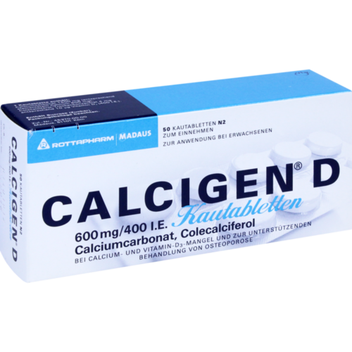 Verpackungsbild(Packshot) von CALCIGEN D 600 mg/400 I.E. Kautabletten