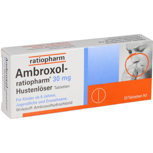 Verpackungsbild(Packshot) von AMBROXOL-ratiopharm 30 mg Hustenlöser Tabletten