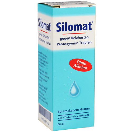 Verpackungsbild(Packshot) von SILOMAT gegen Reizhusten Pentoxyverin Tropfen