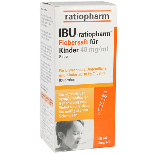Verpackungsbild(Packshot) von IBU-RATIOPHARM Fiebersaft für Kinder 40 mg/ml