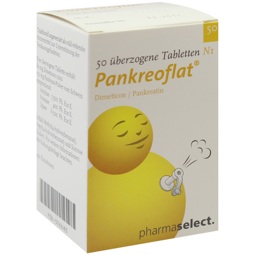 Verpackungsbild(Packshot) von PANKREOFLAT überzogene Tabletten