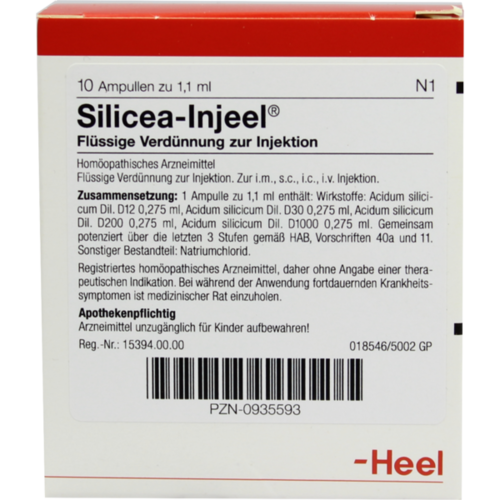Verpackungsbild(Packshot) von SILICEA INJEEL Ampullen