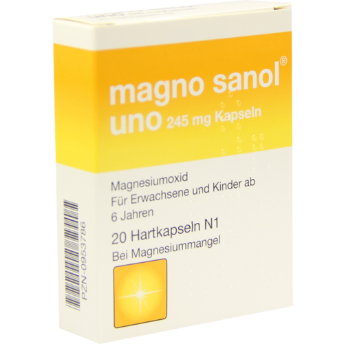 Verpackungsbild(Packshot) von MAGNO SANOL uno 245 mg Kapseln