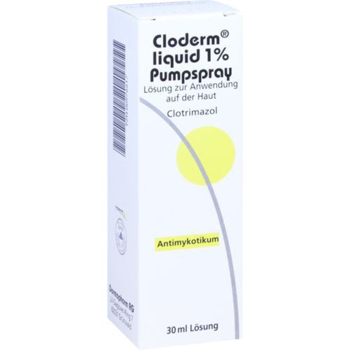 Verpackungsbild(Packshot) von CLODERM Liquid 1% Pumpspray