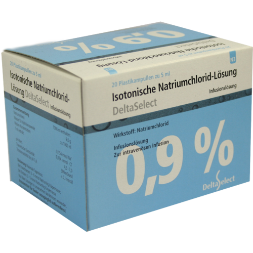 Verpackungsbild(Packshot) von ISOTONISCHE NaCl 0,9% DELTAMEDICA Inf.-Lsg.Pl.Amp.