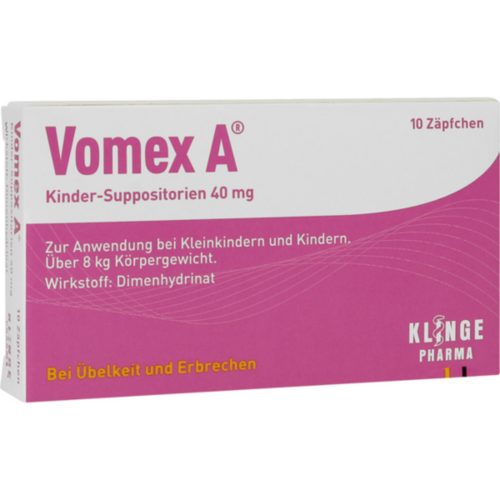 Verpackungsbild(Packshot) von VOMEX A Kinder-Suppositorien 40 mg