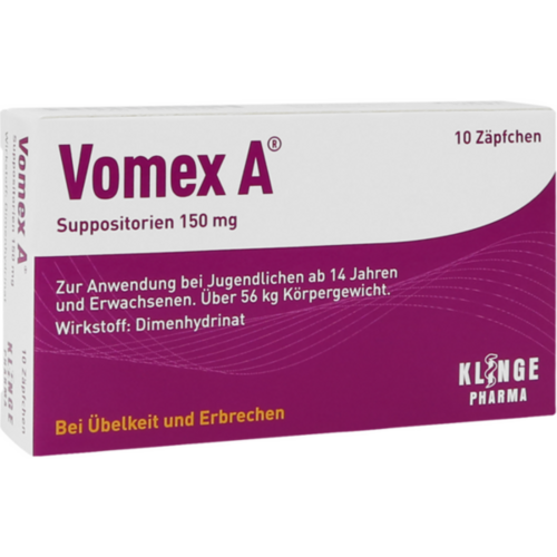 Verpackungsbild(Packshot) von VOMEX A 150 mg Suppositorien