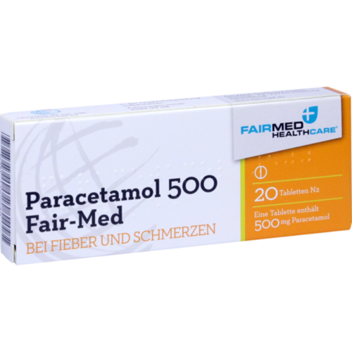 Verpackungsbild(Packshot) von PARACETAMOL 500 Fair Med Tabletten