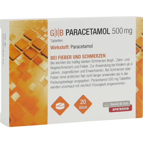 Verpackungsbild(Packshot) von GIB Paracetamol 500 mg Tabletten