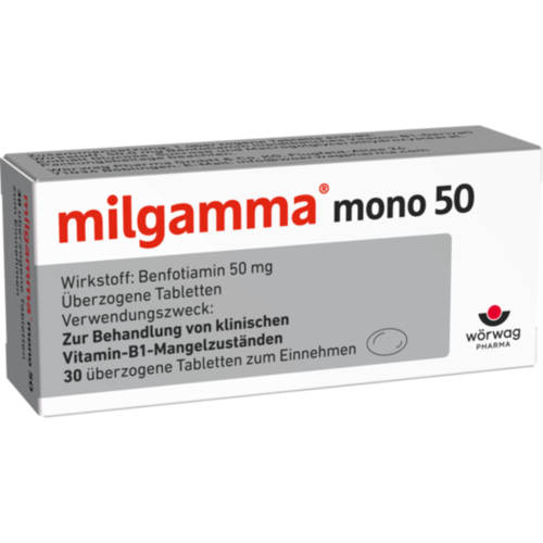 Verpackungsbild(Packshot) von MILGAMMA mono 50 überzogene Tabletten