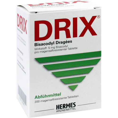 Verpackungsbild(Packshot) von DRIX Bisacodyl Dragees