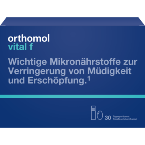 Verpackungsbild(Packshot) von ORTHOMOL Vital F Trinkfläschchen/Kaps.Kombipack.