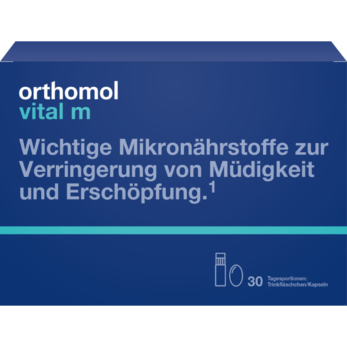 Verpackungsbild(Packshot) von ORTHOMOL Vital M Trinkfläschchen/Kaps.Kombipack.