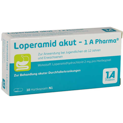 Verpackungsbild(Packshot) von LOPERAMID akut-1A Pharma Hartkapseln