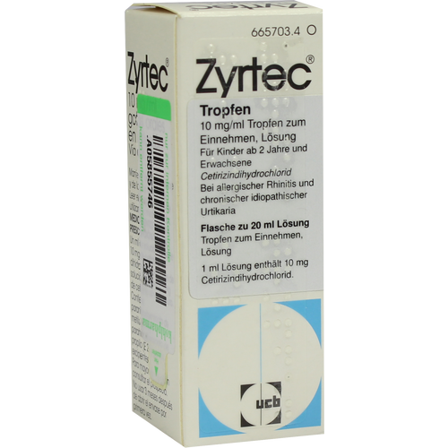 Verpackungsbild(Packshot) von ZYRTEC 10 mg/ml Tropfen