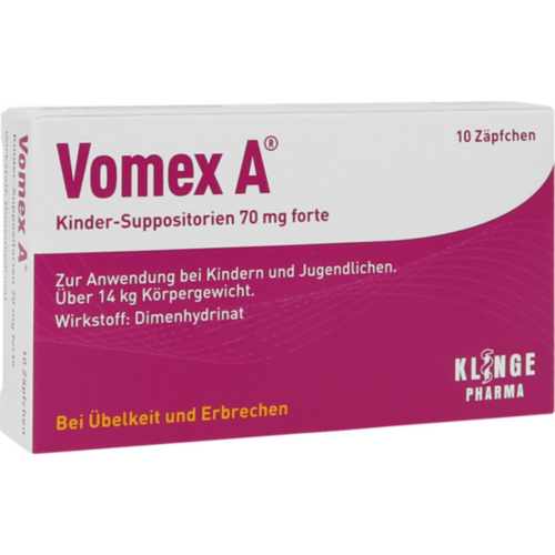 Verpackungsbild(Packshot) von VOMEX A Kinder-Suppositorien 70 mg forte