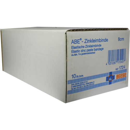 Verpackungsbild(Packshot) von ABE ZINKLEIMBINDE elastisch 8 cmx7 m