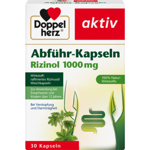Verpackungsbild(Packshot) von DOPPELHERZ Abführ-Kapseln Rizinol 1.000 mg