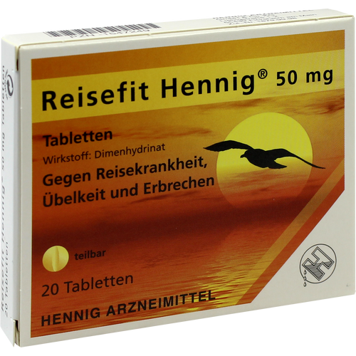 Verpackungsbild(Packshot) von REISEFIT Hennig 50 mg Tabletten