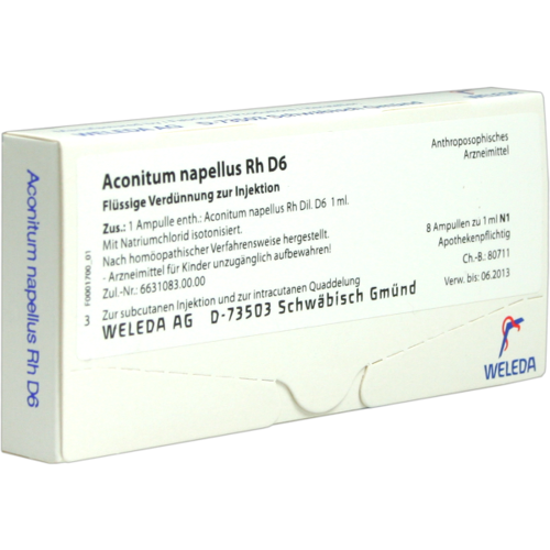 Verpackungsbild(Packshot) von ACONITUM NAPELLUS Rh D 6 Ampullen