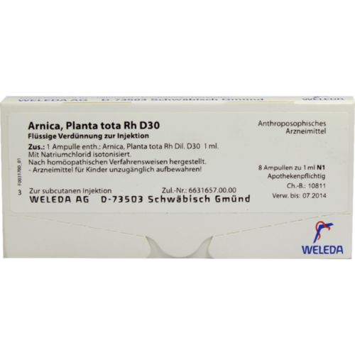 Verpackungsbild(Packshot) von ARNICA PLANTA tota Rh D 30 Ampullen