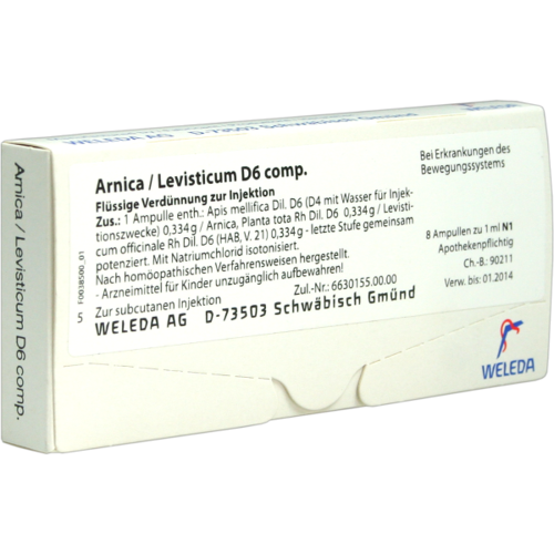 Verpackungsbild(Packshot) von ARNICA/LEVISTICUM D 6 comp.Ampullen