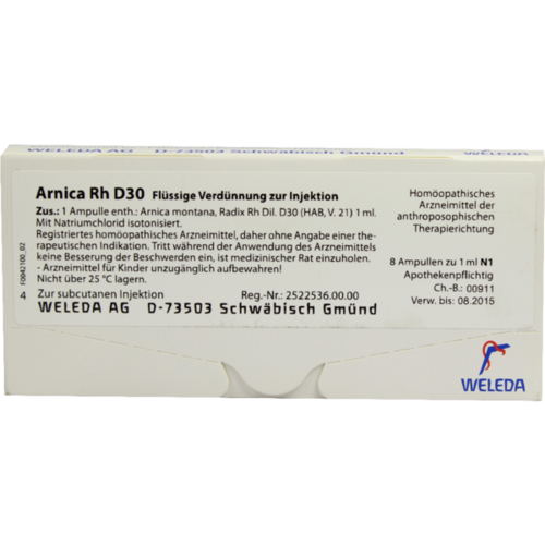 Verpackungsbild(Packshot) von ARNICA RH D 30 Ampullen