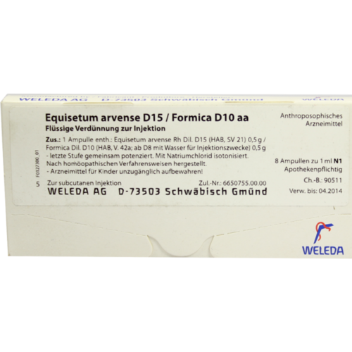 Verpackungsbild(Packshot) von EQUISETUM ARVENSE D 15/Formica D 10 aa Ampullen