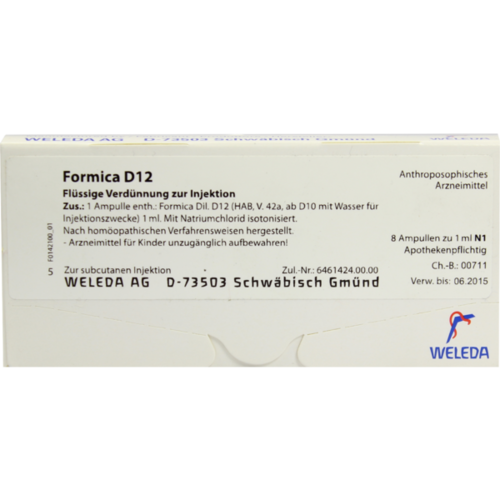 Verpackungsbild(Packshot) von FORMICA D 12 Ampullen