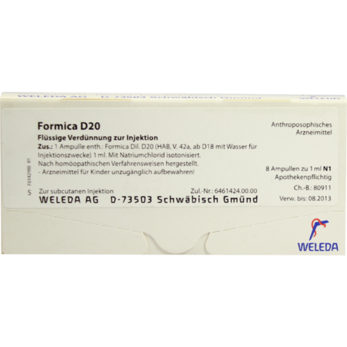 Verpackungsbild(Packshot) von FORMICA D 20 Ampullen
