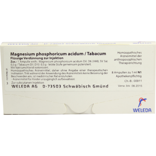 Verpackungsbild(Packshot) von MAGNESIUM PHOSPHORICUM ACIDUM/Tabacum Ampullen