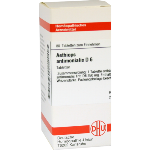 Verpackungsbild(Packshot) von AETHIOPS ANTIMONIALIS D 6 Tabletten