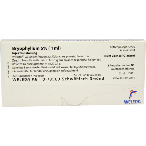 Verpackungsbild(Packshot) von BRYOPHYLLUM 5% 1 ml Injektionslösung