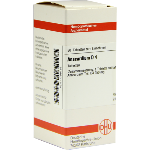 Verpackungsbild(Packshot) von ANACARDIUM D 4 Tabletten