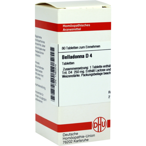Verpackungsbild(Packshot) von BELLADONNA D 4 Tabletten
