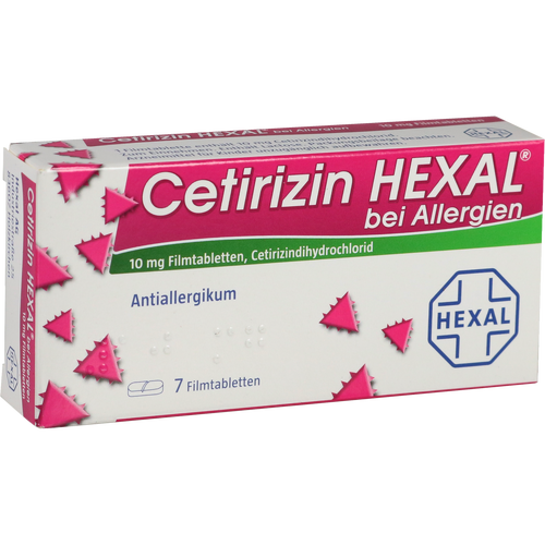 Verpackungsbild(Packshot) von CETIRIZIN HEXAL Filmtabletten bei Allergien