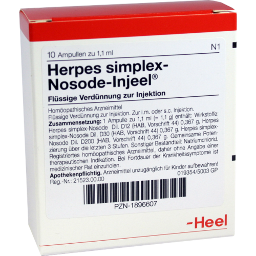 Verpackungsbild(Packshot) von HERPES SIMPLEX Nosode Injeel Ampullen