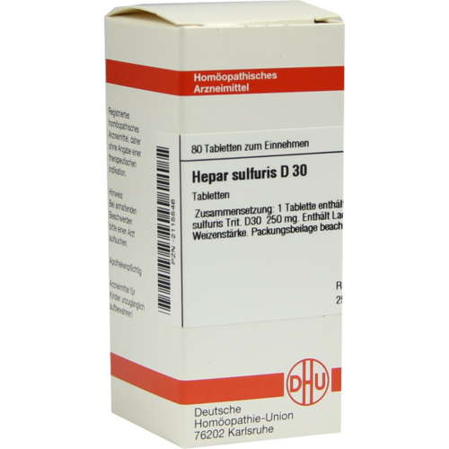 Verpackungsbild(Packshot) von HEPAR SULFURIS D 30 Tabletten
