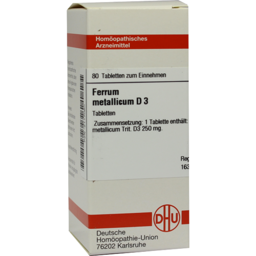 Verpackungsbild(Packshot) von FERRUM METALLICUM D 3 Tabletten