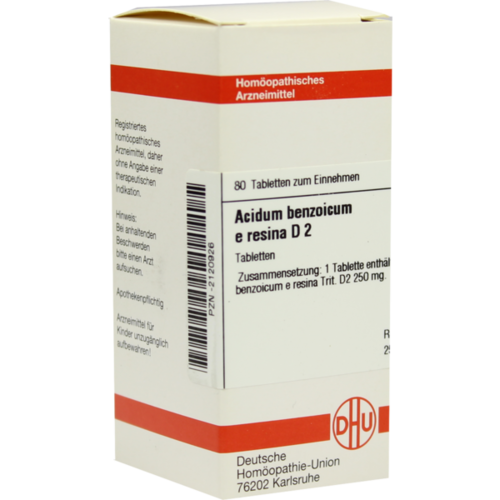 Verpackungsbild(Packshot) von ACIDUM BENZOICUM E Resina D 2 Tabletten
