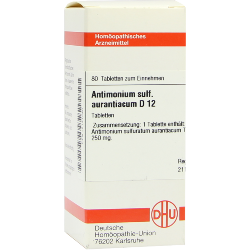 Verpackungsbild(Packshot) von ANTIMONIUM SULFURATUM aurantiacum D 12 Tabletten