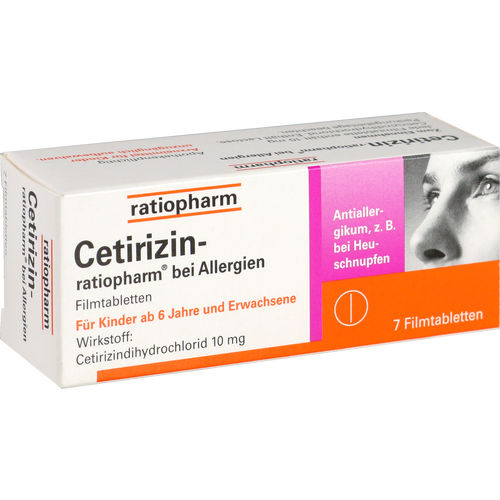 Verpackungsbild(Packshot) von CETIRIZIN-ratiopharm bei Allergien 10 mg Filmtabl.