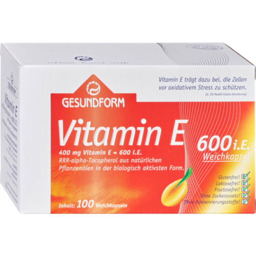 Verpackungsbild(Packshot) von GESUNDFORM Vitamin E 400 mg Kapseln