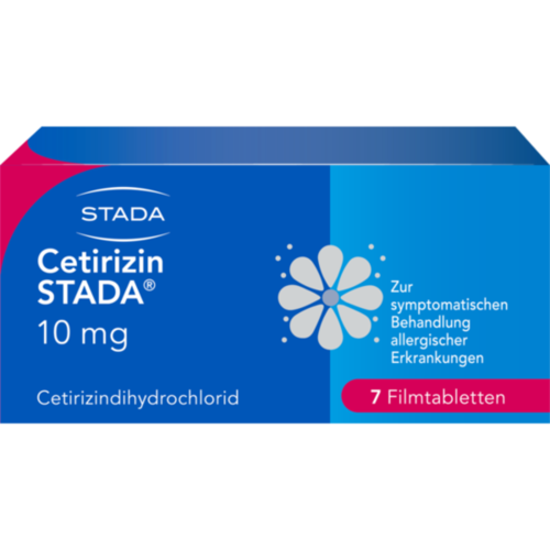 Verpackungsbild(Packshot) von CETIRIZIN STADA 10 mg Filmtabletten