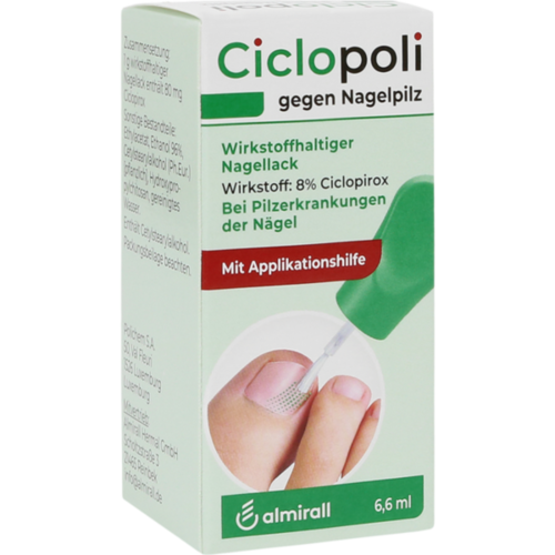 Verpackungsbild(Packshot) von CICLOPOLI gegen Nagelpilz m.Applikationshilfe