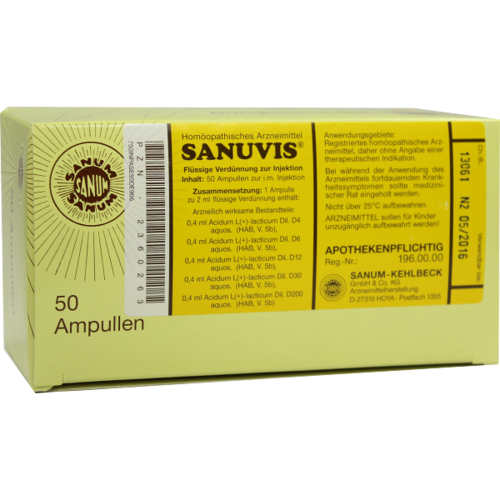 Verpackungsbild(Packshot) von SANUVIS Injektion Ampullen