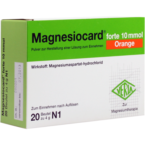 Verpackungsbild(Packshot) von MAGNESIOCARD forte 10 mmol Orange Plv.z.H.e.L.z.E.