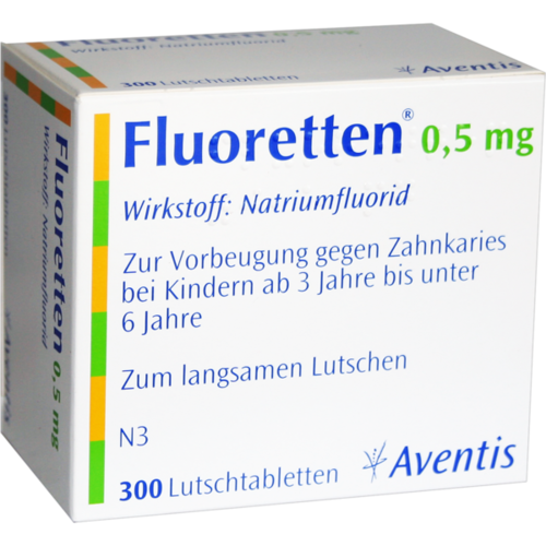 Verpackungsbild(Packshot) von FLUORETTEN 0,5 mg Tabletten